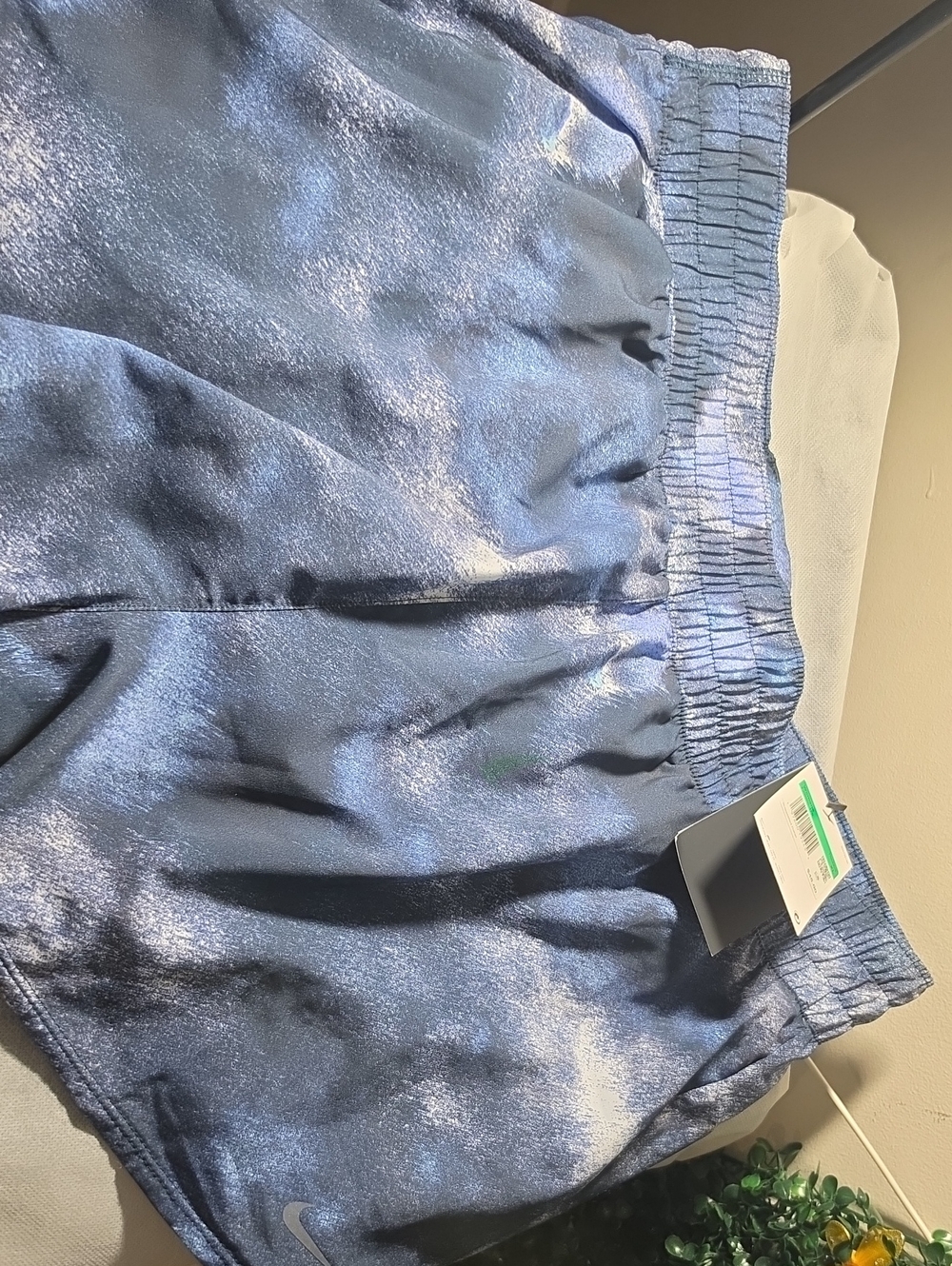 Nike Shimmer Blue Elastic-Waist Athletic Shorts